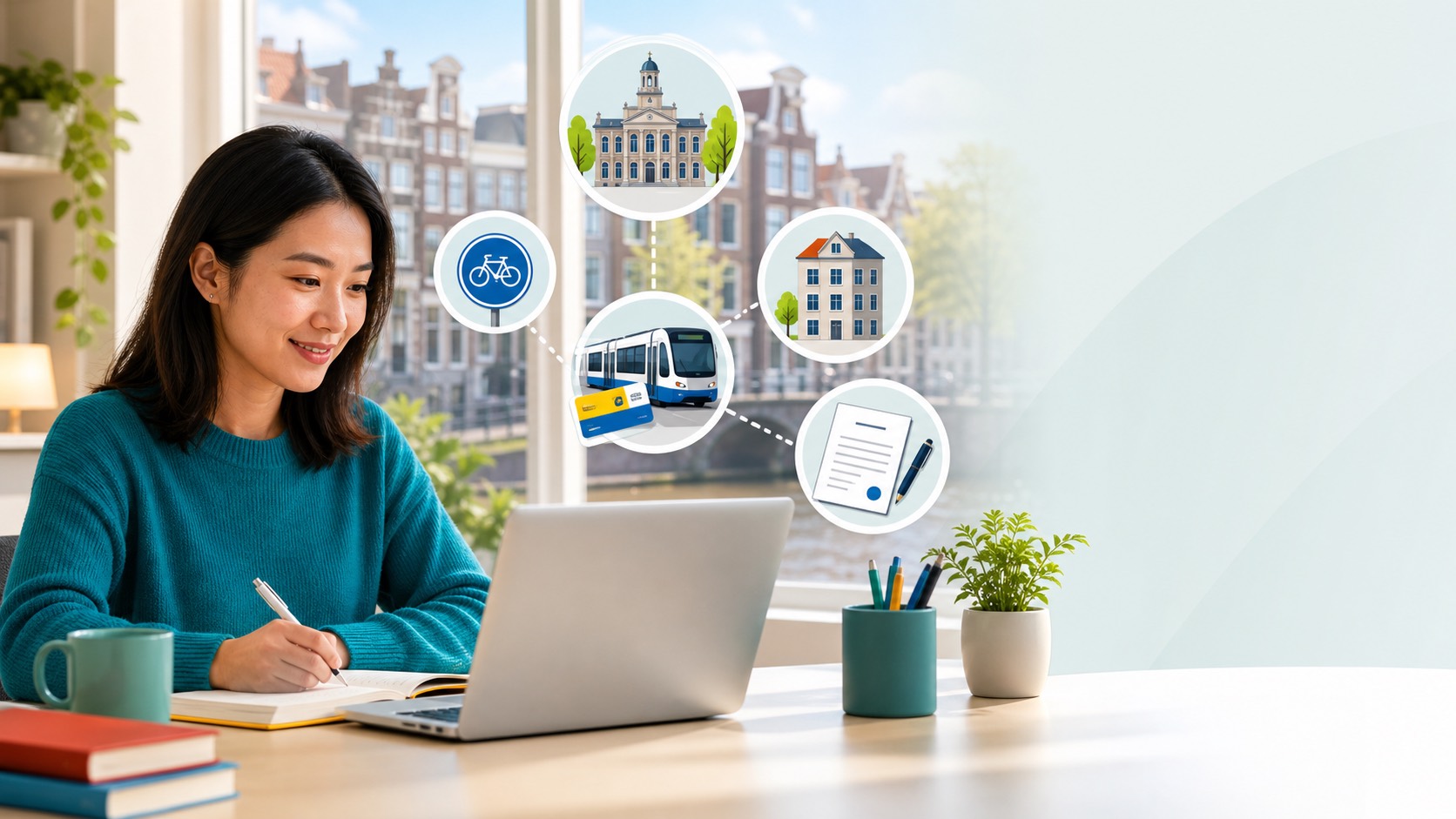 Chinese learner studying Dutch society topics